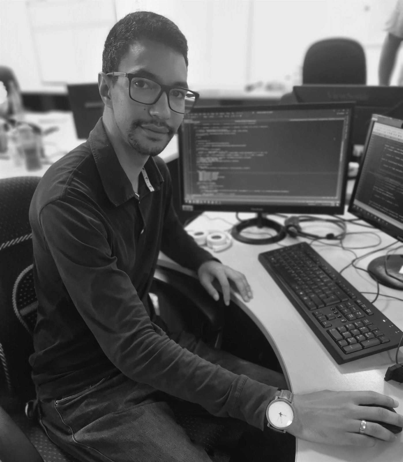 Yassin Lokhat at his workstation